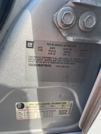 2009 Saturn Aura Location - GM - Row 29 - Stock # H53087