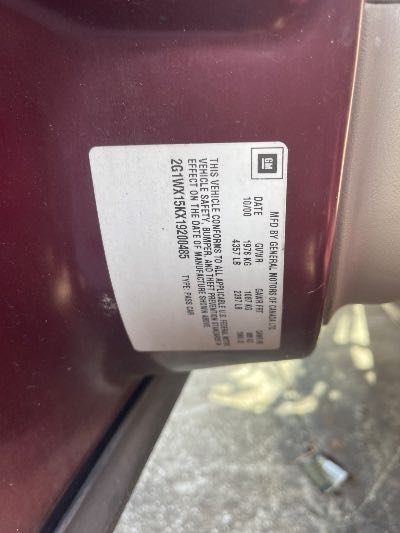 2001 Chevrolet Monte Carlo Location - GM - Row 31 - Stock # H53173