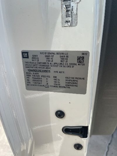 2012 Chevrolet Traverse Location - GM - Row 30 - Stock # H53226