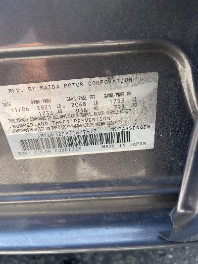 2007 Mazda MAZDA3 Location - Imports - Row 3 - Stock # H53321