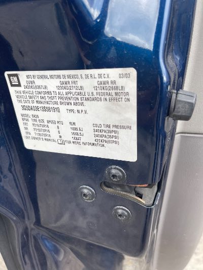 2003 Buick Rendezvous Location - GM - Row 32 - Stock # H53371