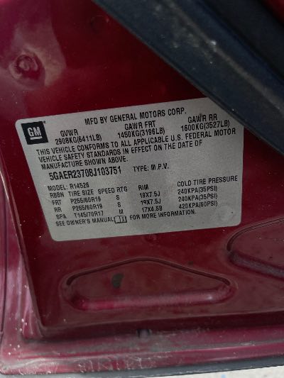 2008 Buick Enclave Location - GM - Row 33 - Stock # H53265