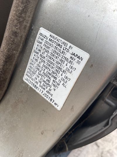 2001 Isuzu Trooper Location - Imports - Row 4 - Stock # H53286