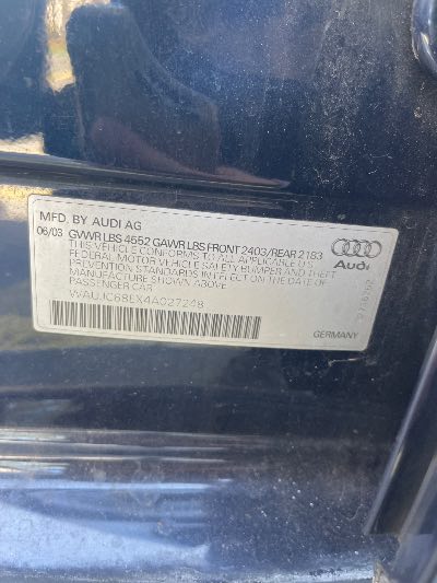 2004 Audi A4 Location - Imports - Row 5 - Stock # H53329