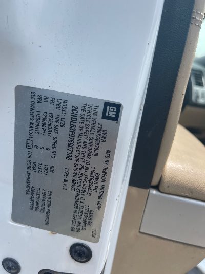 2007 Chevrolet Equinox Location - GM - Row 33 - Stock # H53438