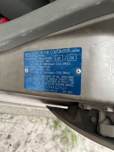 2004 Suzuki XL-7 Location - Imports - Row 1 - Stock # H53266