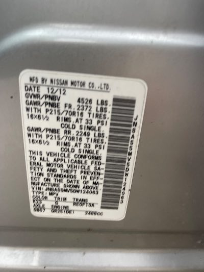 2013 Nissan Rogue Location - Imports - Row 11 - Stock # H53532