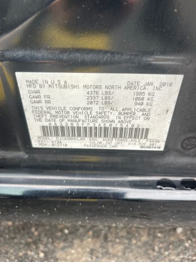 2010 Mitsubishi Galant Location - Imports - Row 9 - Stock # H53531