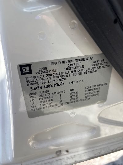 2009 Buick Enclave Location - GM - Row 36 - Stock # H53585