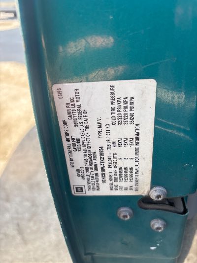 1996 Chevrolet Blazer Location - GM - Row 36 - Stock # H53667