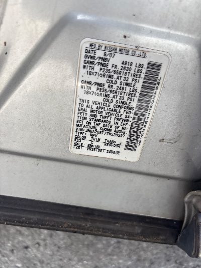 2007 Nissan Murano Location - Imports - Row 20 - Stock # H53670