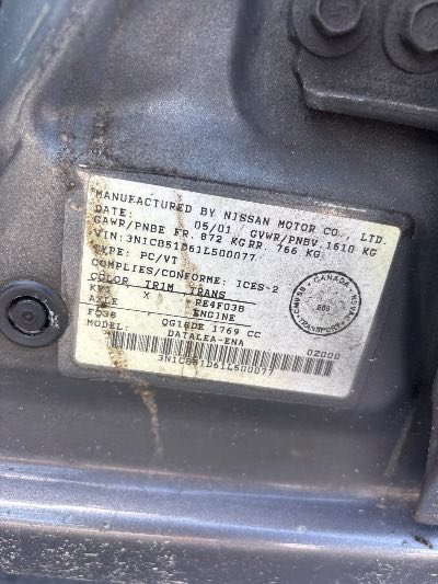 2001 Nissan Sentra Location - Imports - Row 44 - Stock # H53605