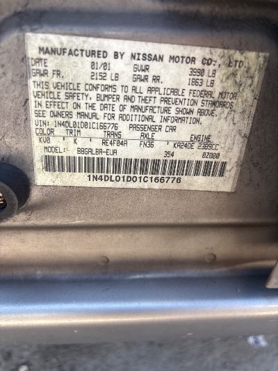 2001 Nissan Altima Location - Imports - Row 16 - Stock # H53707