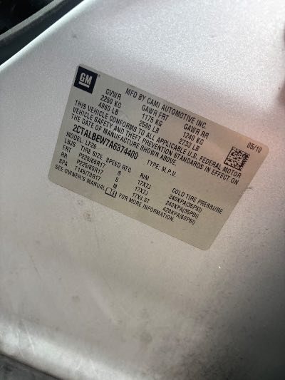2010 GMC Terrain Location - GM - Row 39 - Stock # H53886