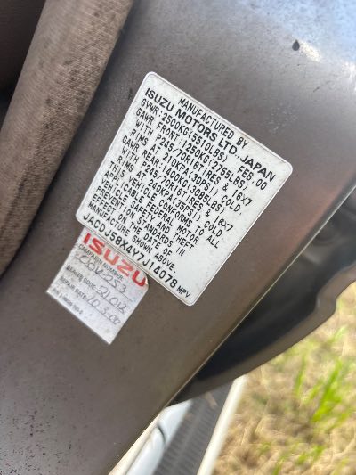 2000 Isuzu Trooper Location - Imports - Row 17 - Stock # H53289