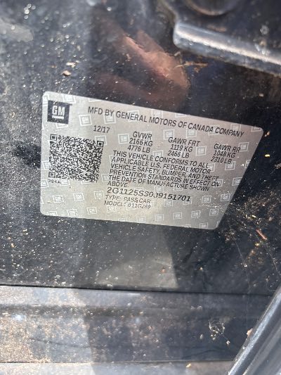 2018 Chevrolet Impala Location - GM - Row 25 - Stock # H53955