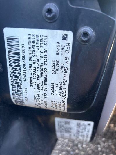 1999 Saturn SW2 Location - GM - Row 40 - Stock # H53976