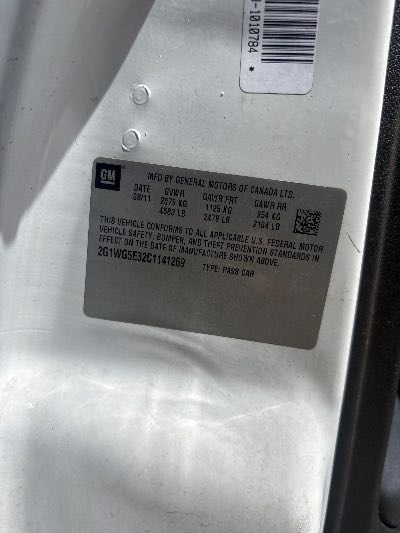 2012 Chevrolet Impala Location - GM - Row 41 - Stock # H54000