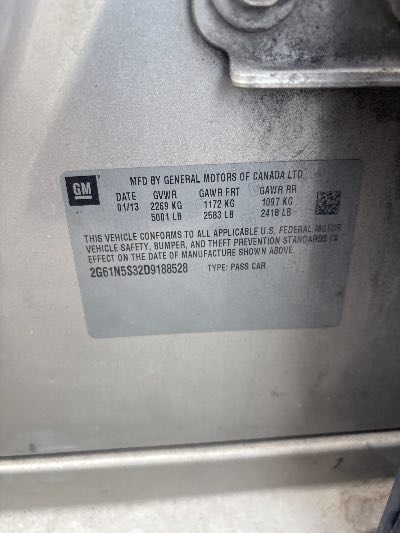 2013 Cadillac XTS Location - GM - Row 25 - Stock # H54015