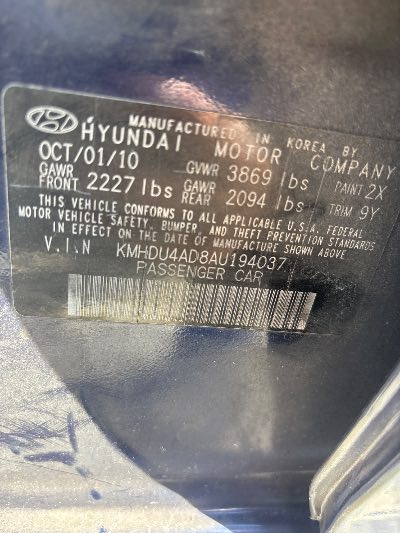 2010 Hyundai Elantra Location - Imports - Row 43 - Stock # H54019
