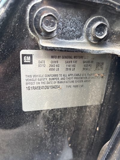 2013 Chevrolet Volt Location - GM - Row 26 - Stock # H54129