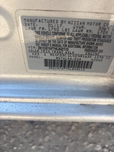 2017 Nissan Versa Location - Imports - Row 6 - Stock # H54091