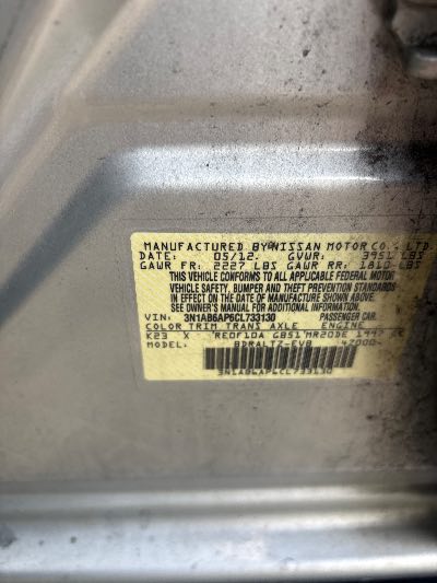 2012 Nissan Sentra Location - Imports - Row 18 - Stock # H54190