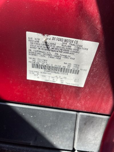 2010 Ford Taurus Location - Ford - Row 37 - Stock # H54212