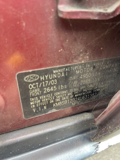 2004 Hyundai Santa Fe Location - Imports - Row 10 - Stock # H54291