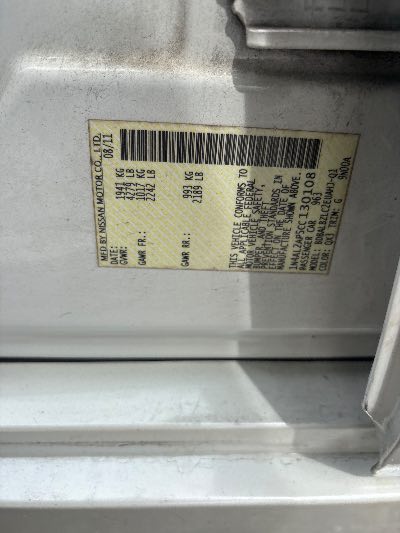 2012 Nissan Altima Location - Imports - Row 10 - Stock # H54285