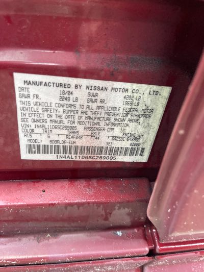 2005 Nissan Altima Location - Imports - Row 15 - Stock # H54344