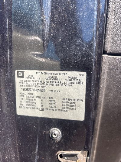 2008 GMC Acadia Location - GM - Row 32 - Stock # H54381
