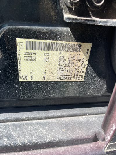2011 Nissan Maxima Location - Imports - Row 15 - Stock # H54398