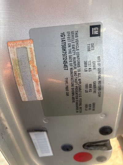 2009 Chevrolet Cobalt Location - GM - Row 33 - Stock # H54455