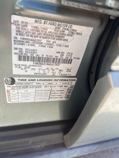 2006 Ford Freestyle Location - Ford - Row 27 - Stock # H54540