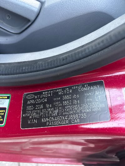 2004 Hyundai Elantra Location - Imports - Row 23 - Stock # H54506