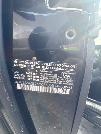 2005 Chrysler Crossfire Location - Chrysler - Row 43 - Stock # H47241