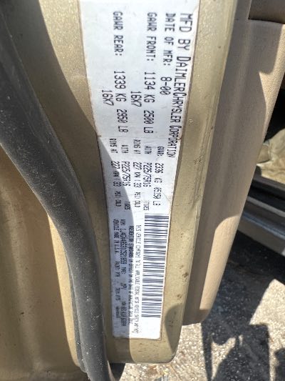 2001 Jeep Grand Cherokee Location - Chrysler - Row 44 - Stock # H49064