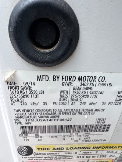 2015 Ford Expedition Location - Large Trucks & Vans - Row 26 - Stock # H49122