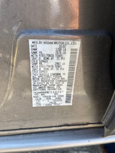 2008 Nissan Xterra Location - Imports - Row 1 - Stock # H49336