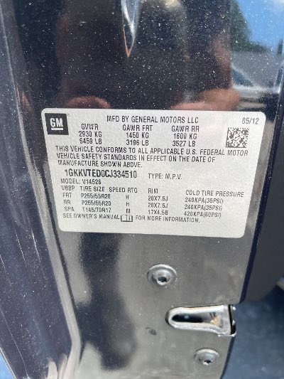 2012 GMC Acadia Location - Imports - Row 999 - Stock # H49371