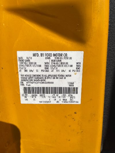 2013 Ford F-150 Location - Large Trucks & Vans - Row 28 - Stock # H49382