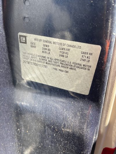 2009 Chevrolet Impala Location - GM - Row 40 - Stock # H49433