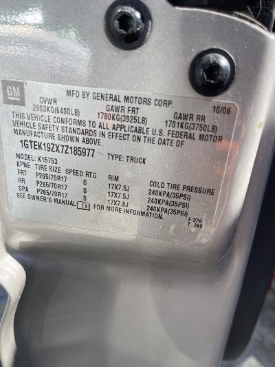 2007 GMC Sierra Classic 1500 Location - Large Trucks & Vans - Row 29 - Stock # H49430