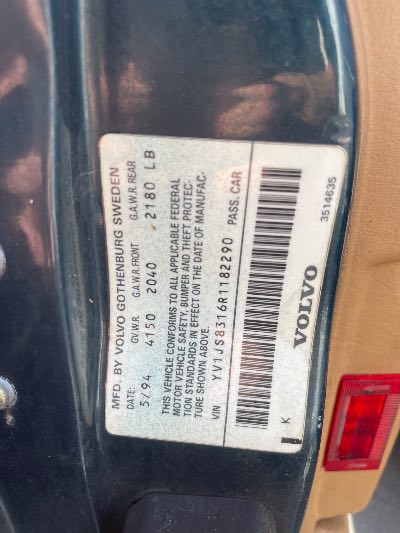 1994 Volvo 940 Location - Imports - Row 5 - Stock # H49442