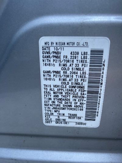 2012 Nissan Rogue Location - Imports - Row 5 - Stock # H49307