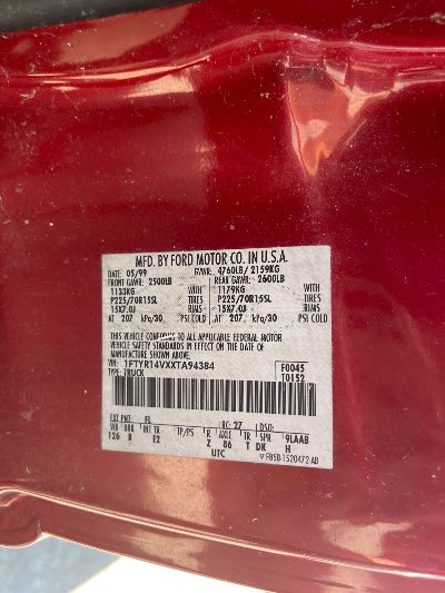 1999 Ford Ranger Location - Ford - Row 33 - Stock # H49447