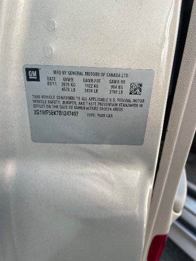 2011 Chevrolet Impala Location - GM - Row 26 - Stock # H49460