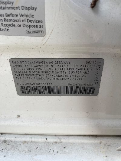 2011 Volkswagen CC Location - Imports - Row 4 - Stock # H49491