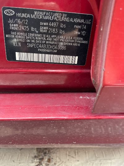 2013 Hyundai Sonata Location - Imports - Row 12 - Stock # H49479